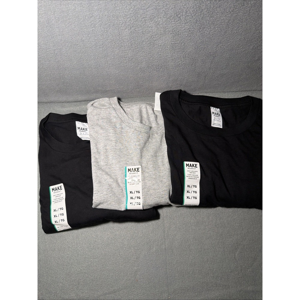Long Sleeve Make Shirt. Bundle Of 3. 2 Black One Gray Size XL. NWT